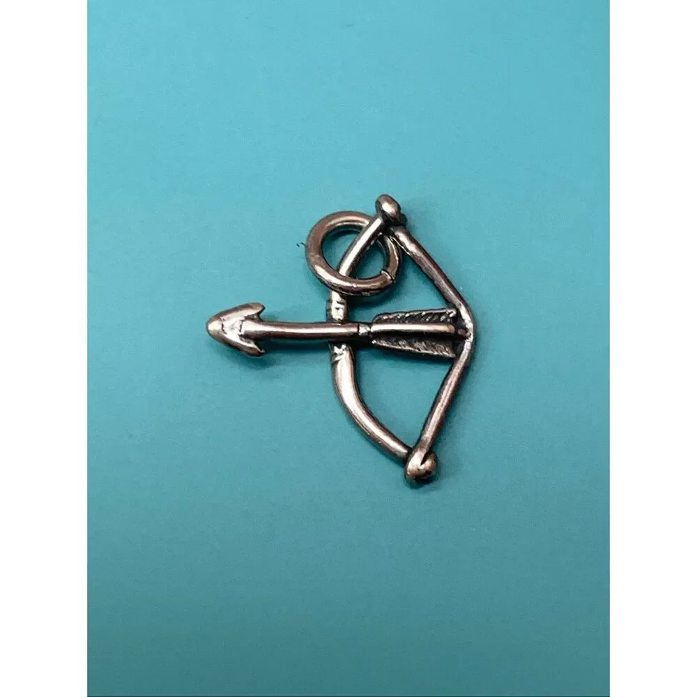 Bow and Arrow Sterling Silver Jewelry Charm #archery